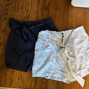 Pink lily Navy and Light blue Tie-Waist Shorts Set